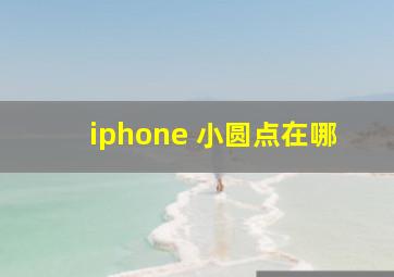 iphone 小圆点在哪